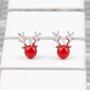 Snowflake Elk Deer Drop Earring Merry Christmas