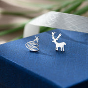 Snowflake Elk Deer Drop Earring Merry Christmas
