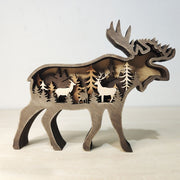 Wooden Hollow Animal Carving Handcrafted Sculpture