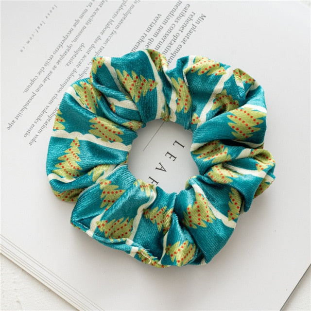 Christmas Scrunchie Elastic New Handmade Hair Rope Ponytail Holder