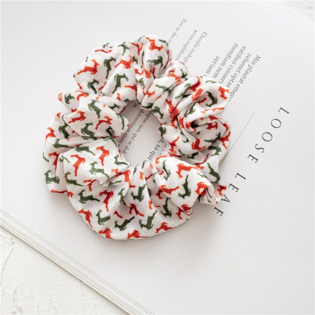 Christmas Scrunchie Elastic New Handmade Hair Rope Ponytail Holder