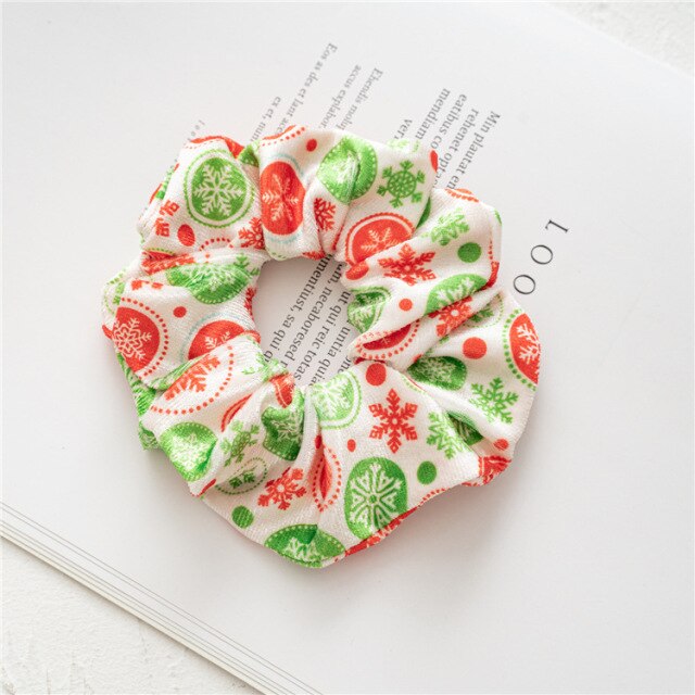 Christmas Scrunchie Elastic New Handmade Hair Rope Ponytail Holder