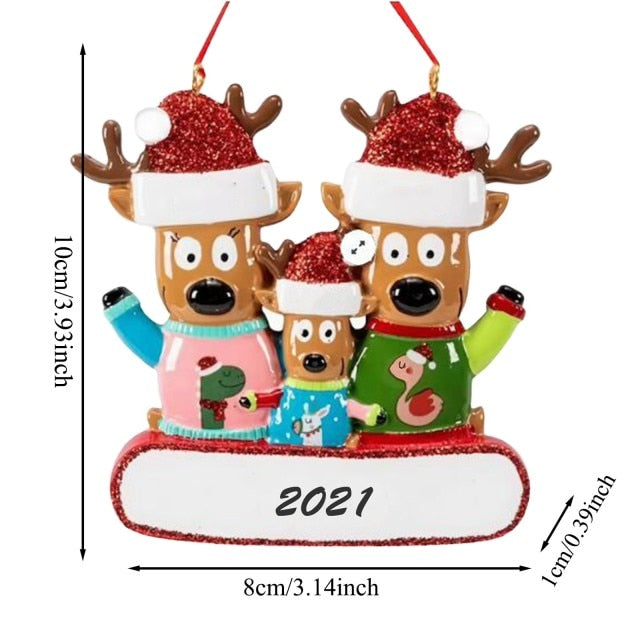 Colorful Decorations Hanging Personalized Family pendant Xmas