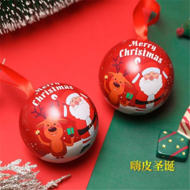 Christmas Tin Gift Box Metal Cookie Box Candy Storage Containers