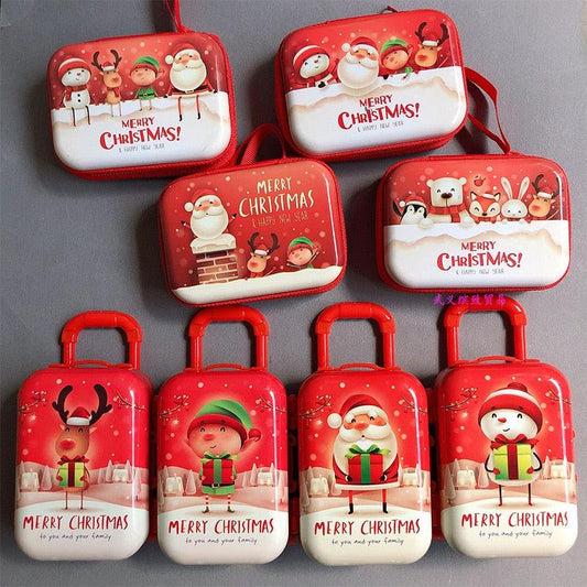 Mini Christmas Metal Suitcase Decoration for Dolls & Displays