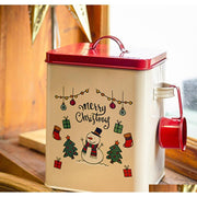 Christmas Tin Gift Box Cookie Candy Storage Containers with Lids Vintage Style