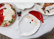 Christmas Series Dinner Plate Household Ceramic Tableware Plate 8inch Santa's Elk Main Dish Plate