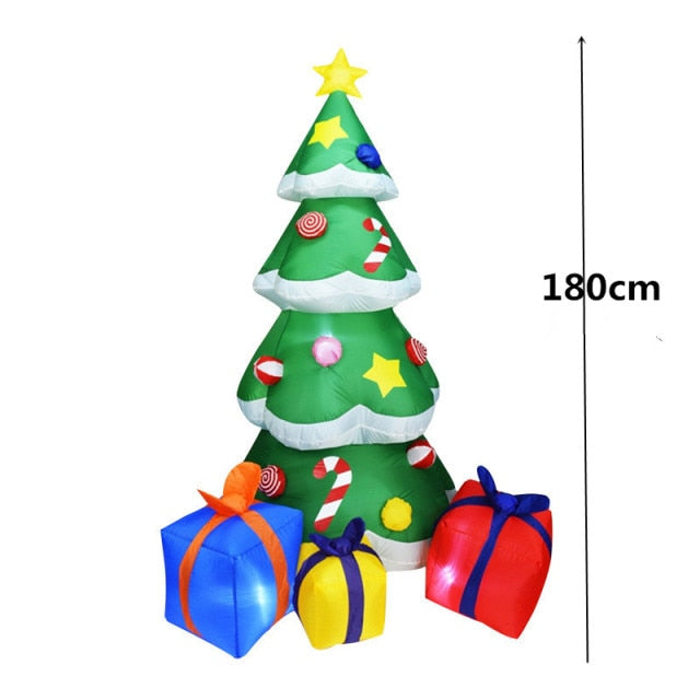 Christmas Inflatable Toy Snowman with Color Rotating LED Lights