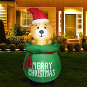 Cute Inflatable Merry Christmas Bear With LED Lights
