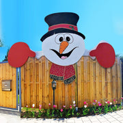 Snowman Fence Peeker Outdoor Decoration