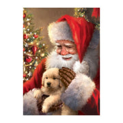 Santa Claus and Dog Canvas Painting