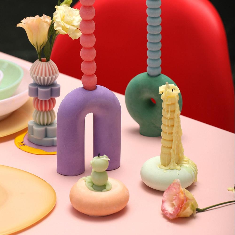 Nicole Concrete Candle Holder Mold DIY Silicone Cement