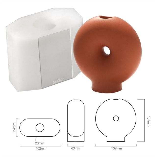 Nicole Concrete Candle Holder Mold DIY Silicone Cement