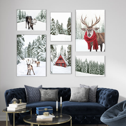 Winter Wonderland Poster Christmas Style Wall Art Canvas Painting