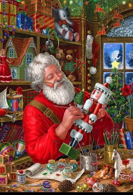 Happy New Year Christmas Series Canvas Painting Santa Lantern Posters