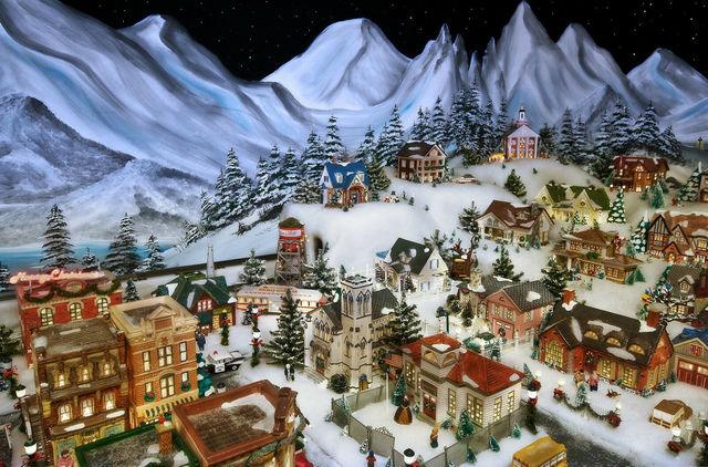 Christmas Village Scene Giant Art Film Print Silk Poster  24x36inch