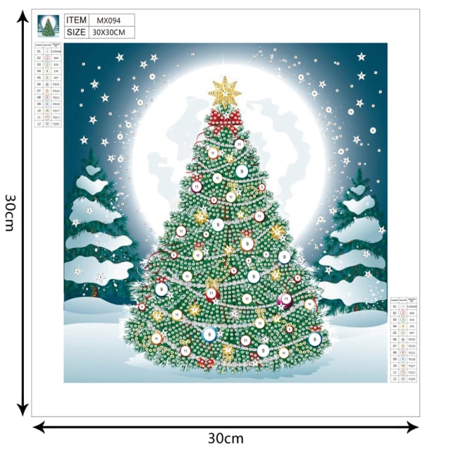 Christmas Tree Cross Stitch Rhinestone Mosaic Diamond Embroidery Painting Kit