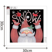 Snow Written Santa Calus Rhinestone Mosaic Diamond Embroidery