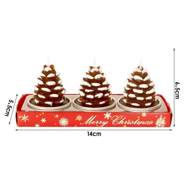 Christmas Pine Cones Santa Candles