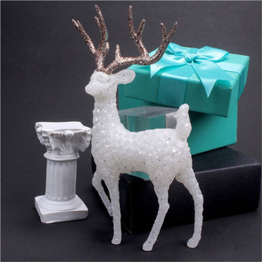 Crystal Deer Christmas Forest Elk White Flash Gold Dessert Table Decor