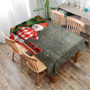 Christmas Printed Decorative Linen Tablecloth Oilproof Thick