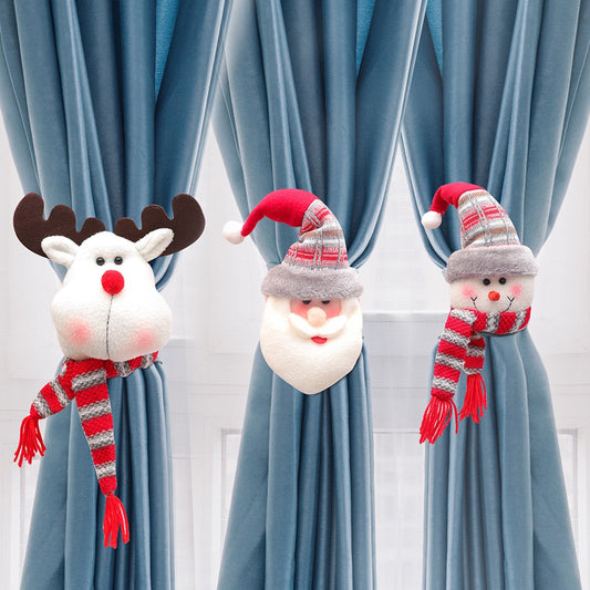 Merry Christmas Curtain Holder Santa Claus