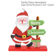 Merry Christmas Wooden Desktop Santa Claus Elk Ornaments