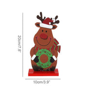 Merry Christmas Wooden Desktop Santa Claus Elk Ornaments