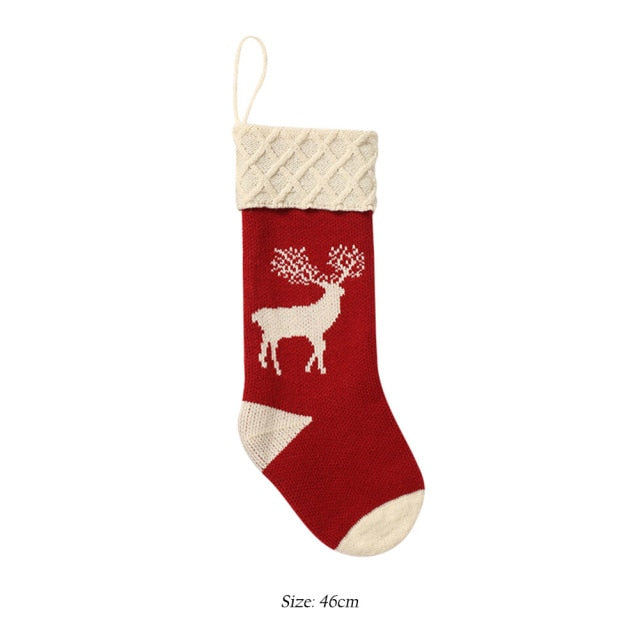 Knit Christmas Stockings Snowman Santa Xmas