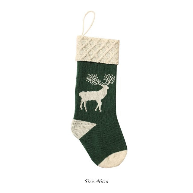 Knit Christmas Stockings Snowman Santa Xmas
