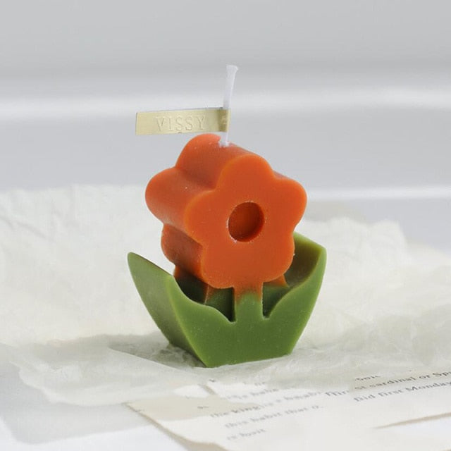 INS Flower Scented Wax Candle Korean Home Decoration