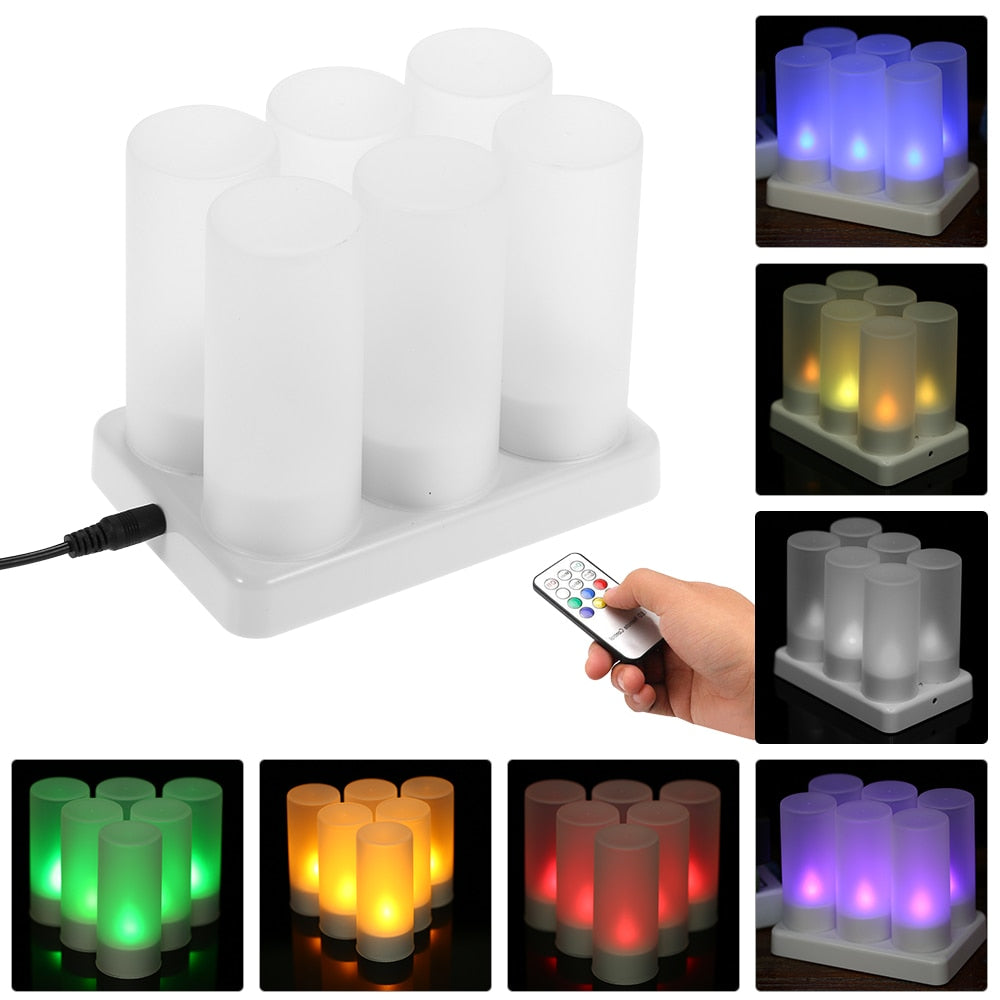 Colorful Led Candle Rechargeable Candle Light