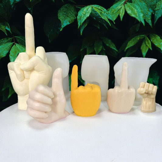New Silicone Candle Molds Gesture Finger Mould 3D
