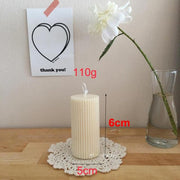 Vertical Striped Green Pillar Candles Dinner