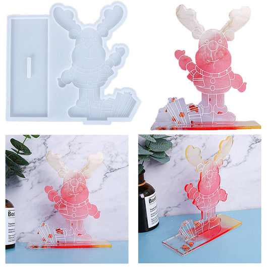 Epoxy Mold Christmas Deer Decoration Resin Silicone Mold Hot Selling Candle