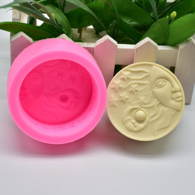 Sun With  Moon Silicone Mold Fondant Candle Aroma Stone