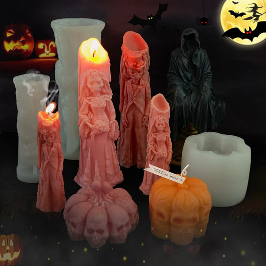 Halloween and Christmas New Candle Silicone Mold for DIY