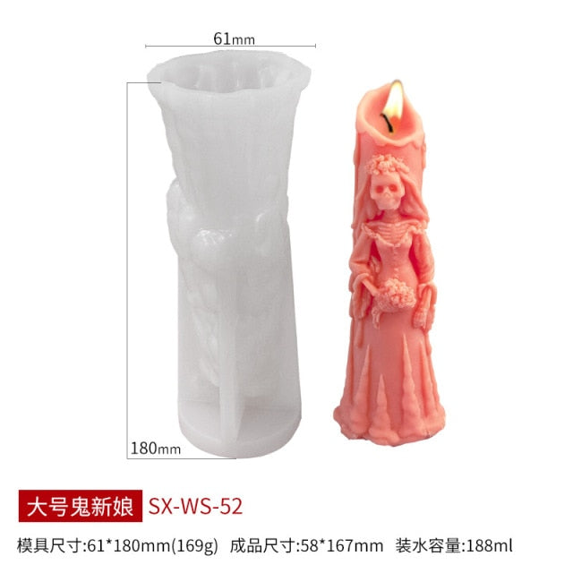 Halloween and Christmas New Candle Silicone Mold for DIY