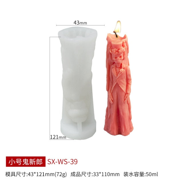 Halloween and Christmas New Candle Silicone Mold for DIY