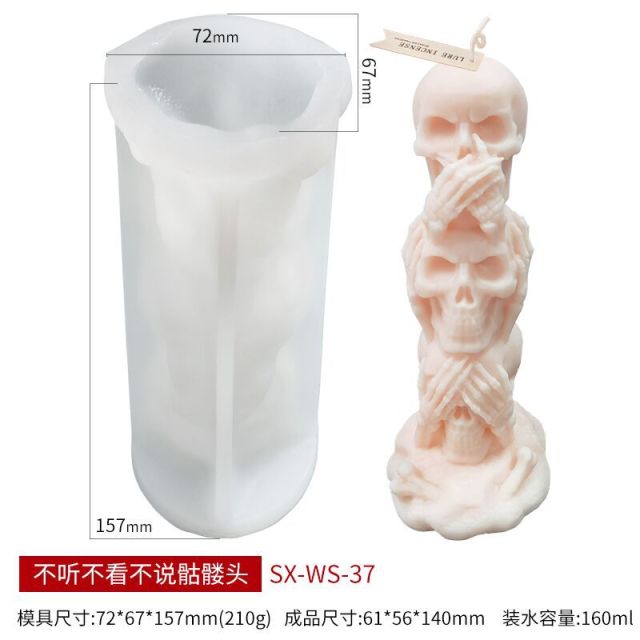 Halloween and Christmas New Candle Silicone Mold for DIY