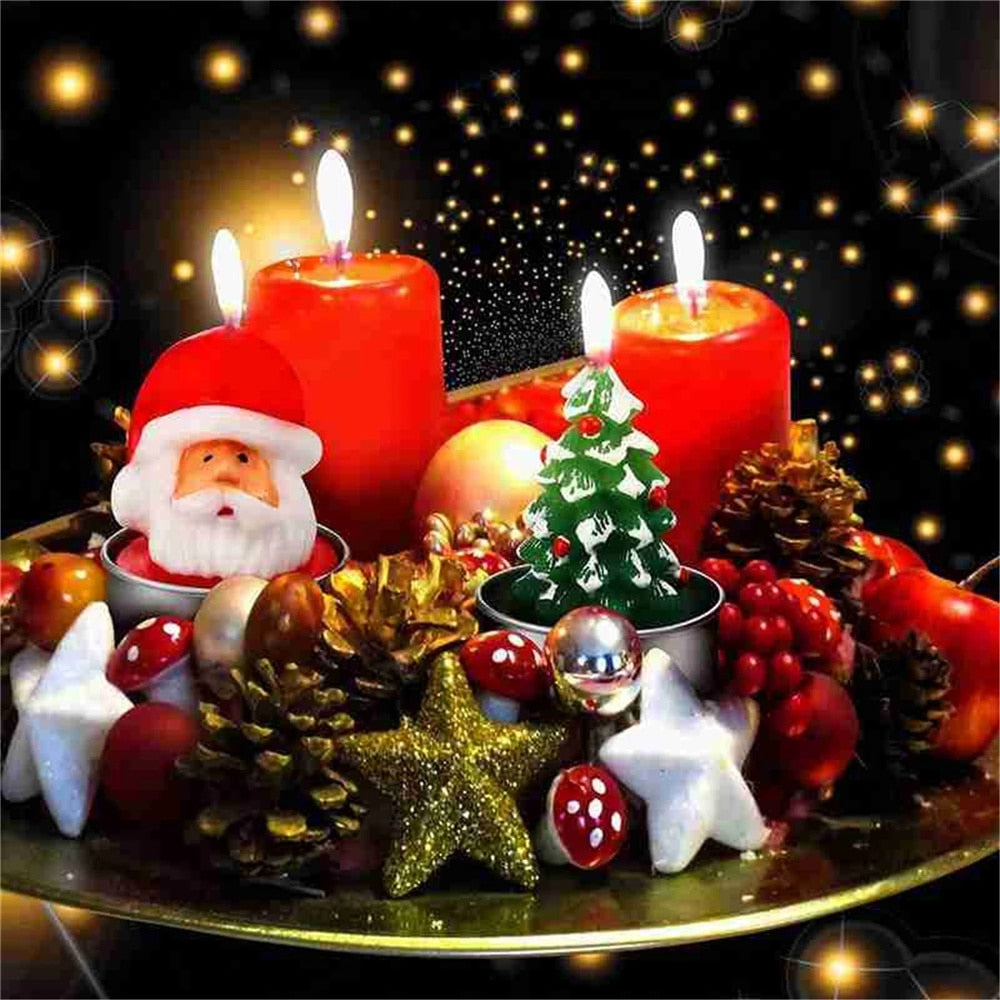 Santa House Themed Christmas Candles