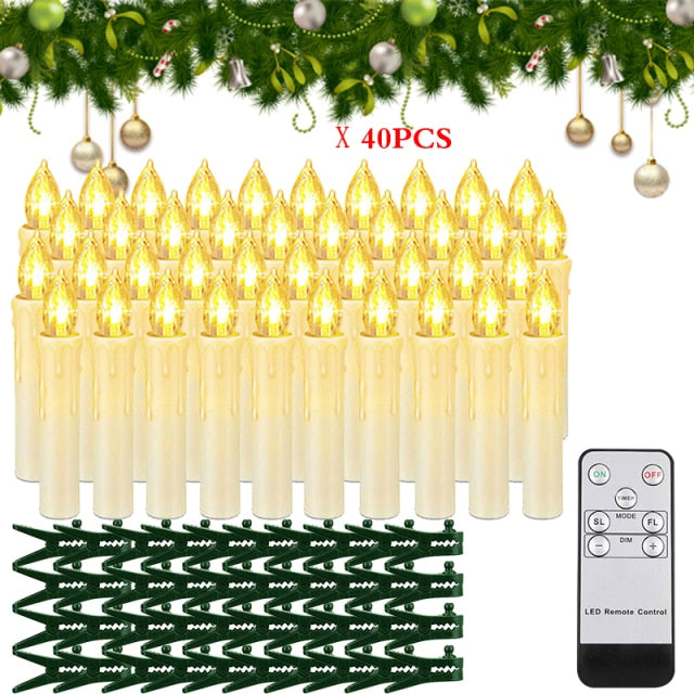 Remote Controlled Flameless Plastic Candle For Christmas
