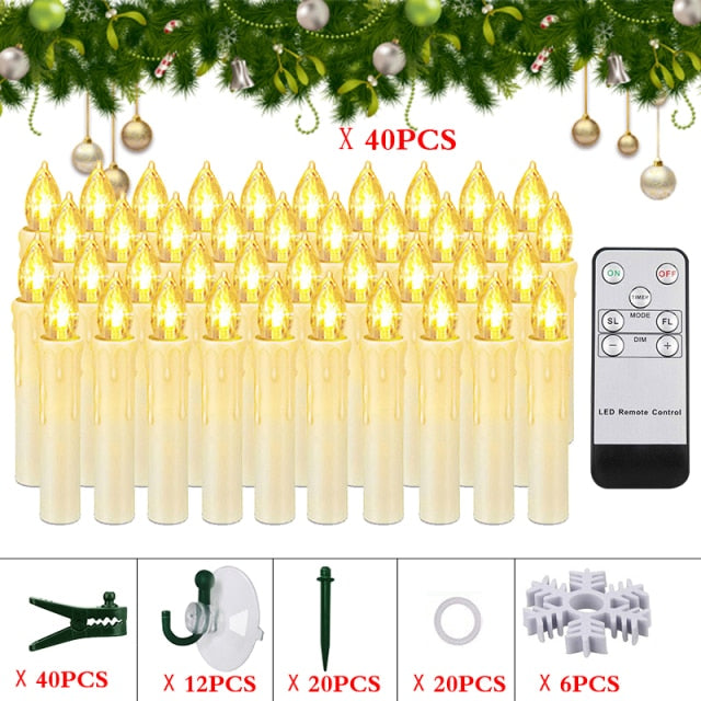 Remote Controlled Flameless Plastic Candle For Christmas