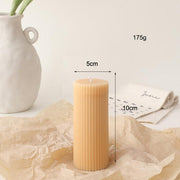 Vertical Striped Green Pillar Candles Dinner