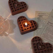 Waffle Scented Candles Pink Brown Cookies Food Shape