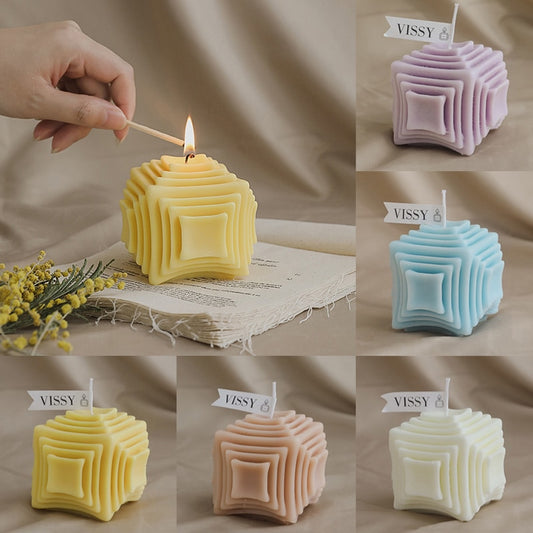 Hand-Made Multi-Layer Rubik’S Cube Aromatherapy Candles
