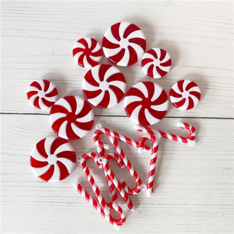 Plastic Christmas Red White Candy Cane Craft Christmas Decoration