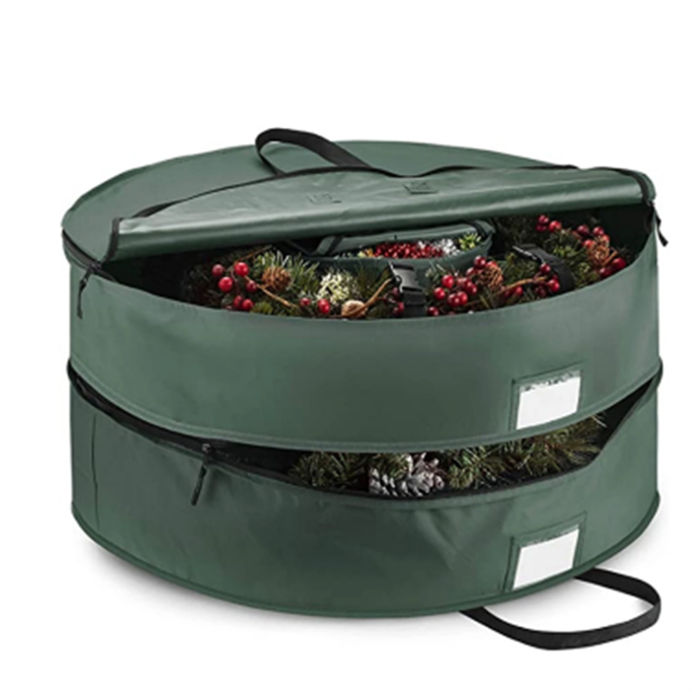 Double layer Round Christmas Wreath Storage Bag
