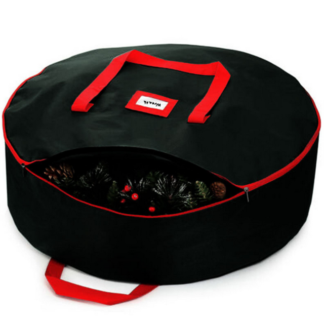 Double layer Round Christmas Wreath Storage Bag