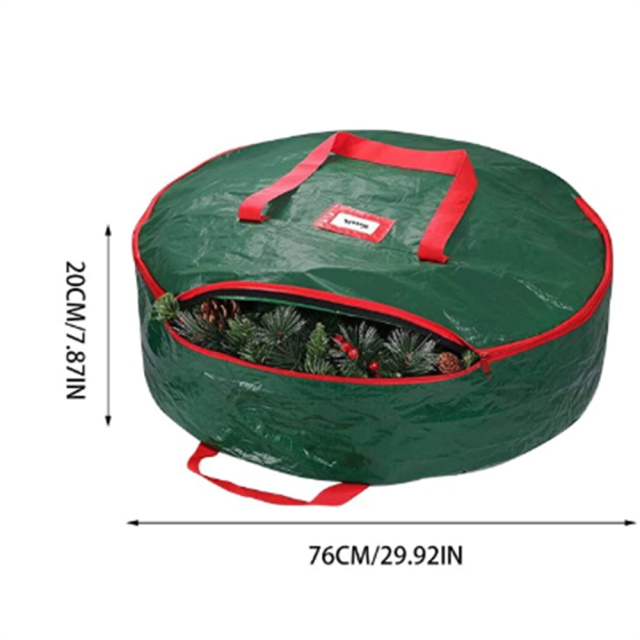 Double layer Round Christmas Wreath Storage Bag
